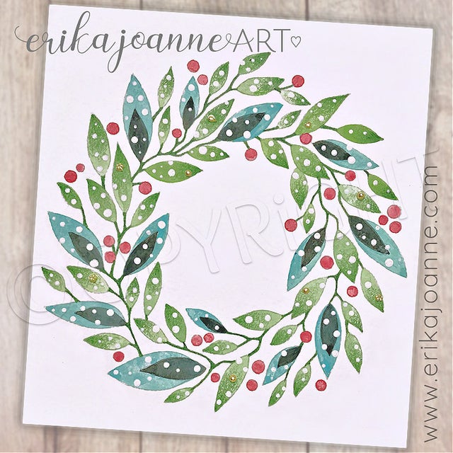 Snowberry Wreath / Step-by-Step Art by Erika Joanne